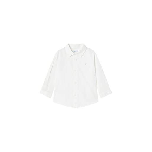 Mayoral camicia m/l lino basica per bimbo bianco 18 mesi (86cm)