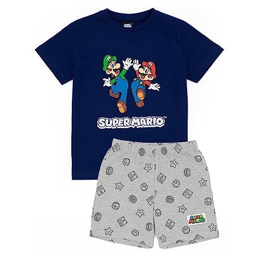 Super Mario nintendo pigiama boys bambini luigi blue o red short pj 9-10 anni