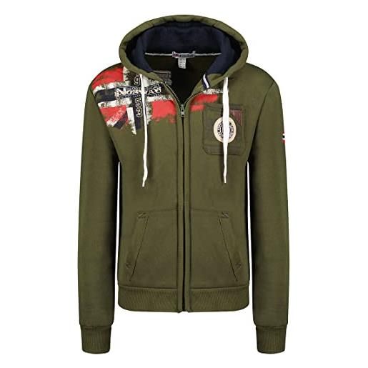 Geographical Norway fespote men - felpa con cappuccio, tasca a marsupio da uomo, con logo da uomo, calda, a maniche lunghe, per l'inverno, casual, per lo sport (nero, xl)