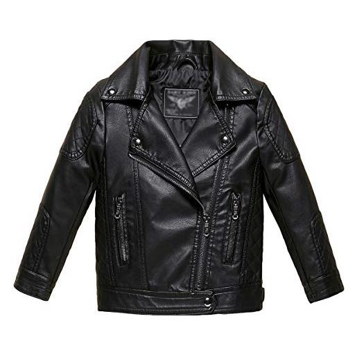 LAUSONS giacca di pelle bambino trapuntato, giubbotto ecopelle ragazzo nero taglia 150/11-12 anni