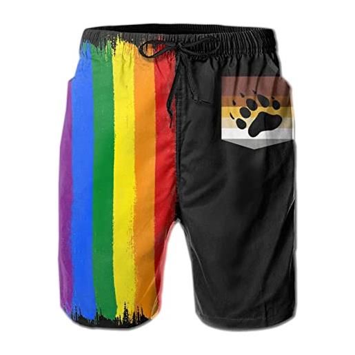 208 porta la bandiera del gay pride lgbt uomo costume mare leisure costume da bagno piscina costume surf pantaloncini con tasche costume piscina 3xl