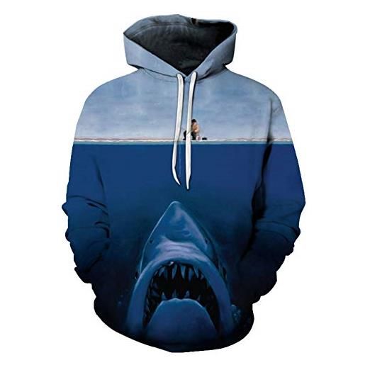 XGYPZM shark print 3d felpe con cappuccio uomo donna jaws felpa pullover tuta estiva maschile anime