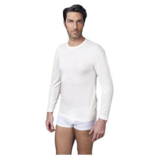 NOTTINGHAM magliettina intima girocollo maniche lunghe uomo in lana e cotone pacco da 2 morbido soffice traspirante art. Tl18 (3 - s)