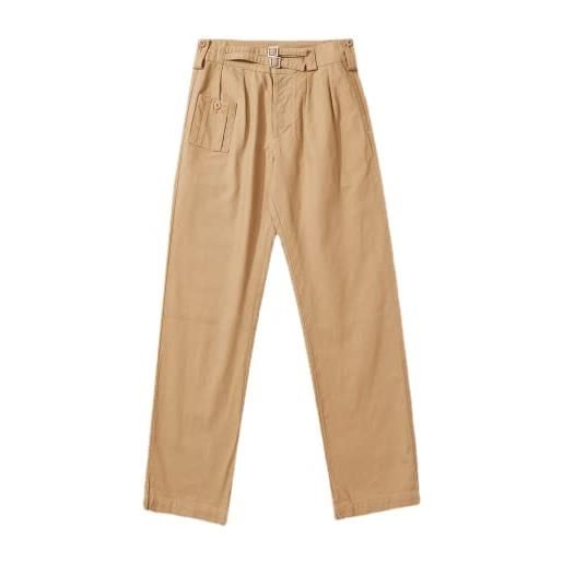 ATIYMNASTX pantaloni gurkha, dritto sciolto, colore originale, vintage americano, amekaji, stile militare, abbigliamento casuale americano (m, cotone)