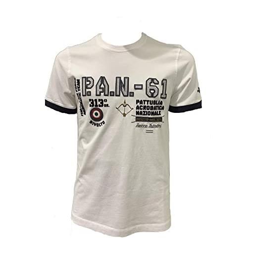 Aeronautica Militare t-shirt ts2071j, pan-61 pattuglia acrobatica nazionale da uomo, maglia, maglietta, frecce tricolori (xxl, bianco)