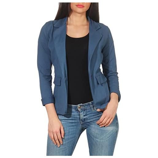 malito more than fashion malito donna classico blazer basic-look jersey giacca 1654 (color di jeans, xl)