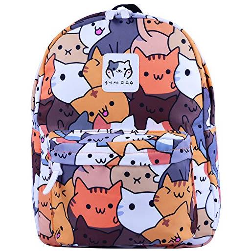 HAMIQI anime kitty backyard fashion zaino casual da scuola per studenti delle scuole elementari e medie