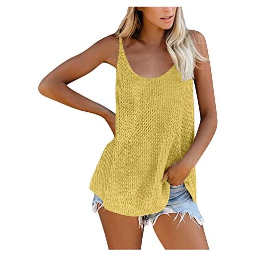 Generic camicia a maniche lunghe da donna in seta di ghiaccio top beach smock bikini, giallo, m