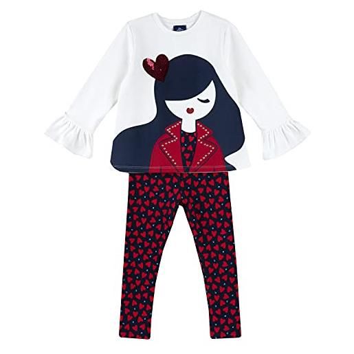 Chicco completo per bambina con maglione e leggings (661) bambine e ragazze, bianco e rosso, 86