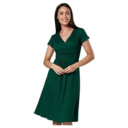 Zeta Ville - abito di maglina - manica corta - estivo vestito - donna - 108z (verde scuro, it 46, xl)