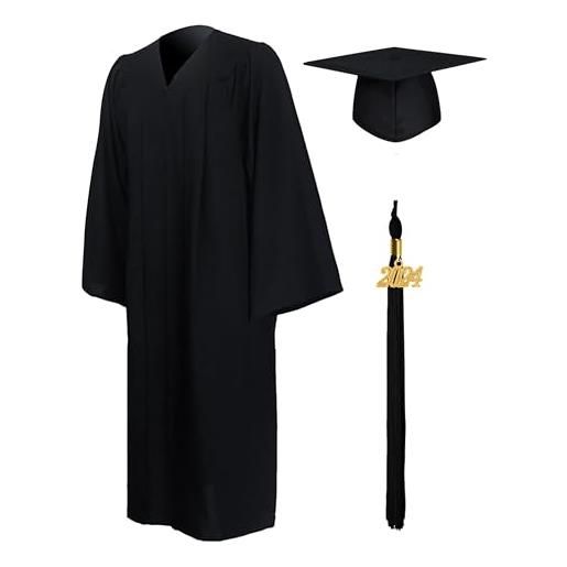GraduationMall 2023 toga laurea toga e tocco cappello laurea uomo donna nappa cerimonia universitaria unisex costume carnevale