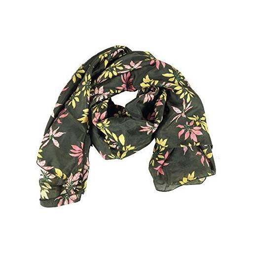 MANILA GRACE foulard quadrato fiori sfondo verde g4/146