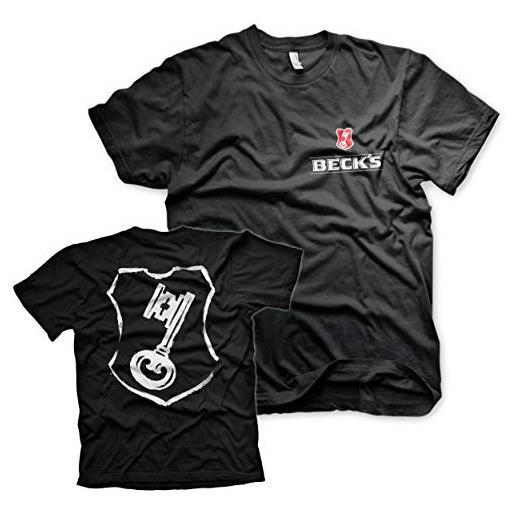Beck's licenza ufficiale shield uomo maglietta (nero), xl