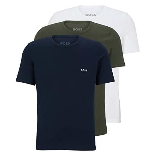 BOSS maglietta da uomo con scollo a r, confezione da 3, - 975 navy / oliv / white, m