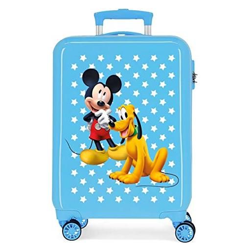 Disney valigia da cabina corridoio mickey & pluto stars e minnie fabulous, topolino e pluto, stelle blu, maleta cabina, mickey & pluto stars