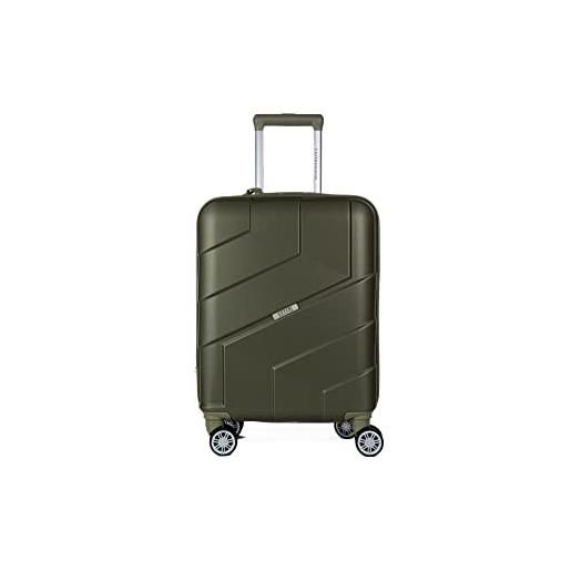 COVERI COLLECTION trolley rigido utilizzabile come bagaglio a mano, approvato dalla maggior parte delle compagnie aeree low cost, 55 cm, espandibile!!Misure 55x40x20 (verde militare)