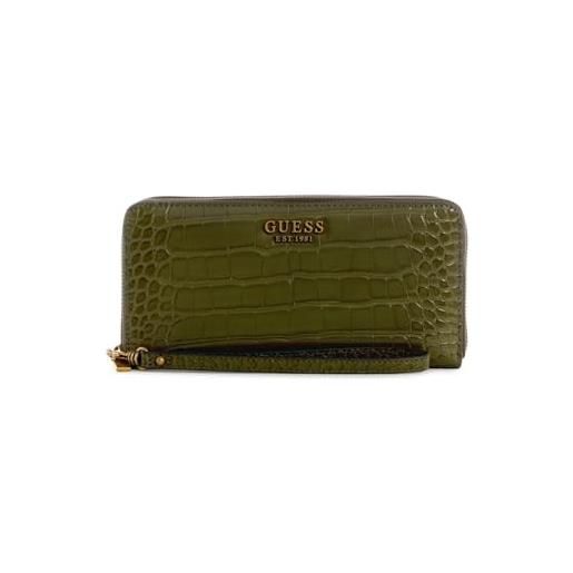 GUESS laurel slg large zip around l olive
