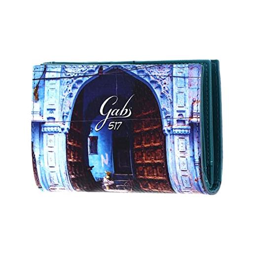Gabs portafoglio donna Gabs gmoney14 in pelle stampa trip azzurro jodhpur wallet portamonete portacarte
