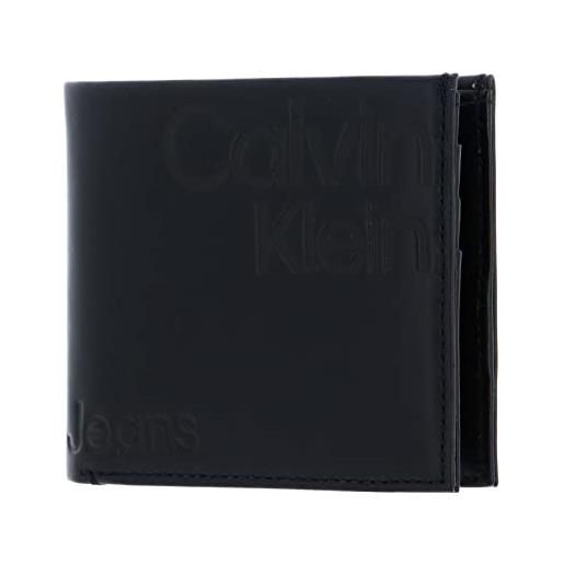Calvin Klein ckj monogram soft rfid bifold w/coin aop black