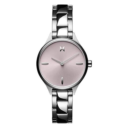 MVMT orologio analogico al quarzo da donna collezione reina con cinturino in pelle o acciaio inossidabile viola