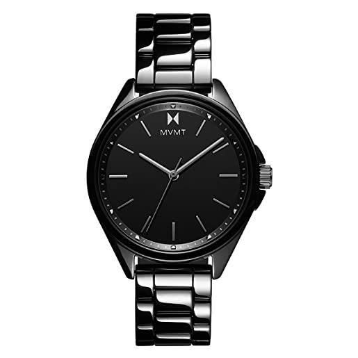 MVMT orologio analogico al quarzo da donna collezione coronada con cinturino in ceramica, pelle o acciaio inossidabile black