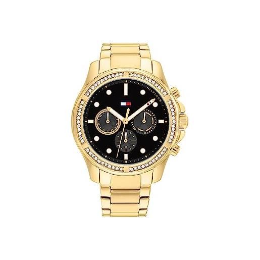 Tommy Hilfiger orologio analogico multifunzione al quarzo da donna con cinturino in acciaio inossidabile dorato - 1782570