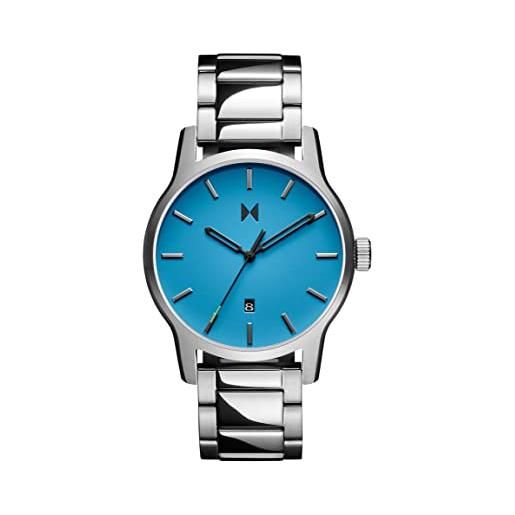 MVMT orologio analogico al quarzo da uomo collezione classic ii con cinturino in pelle o acciaio inossidabile blu