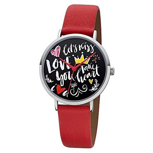 Regent orologio da donna scribble look ba-514 in pelle fancyline rosso urba514, cinghia