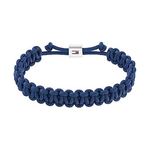 Tommy Hilfiger jewelry braccialetto in corda da uomo in nylon blu navy - 2790493