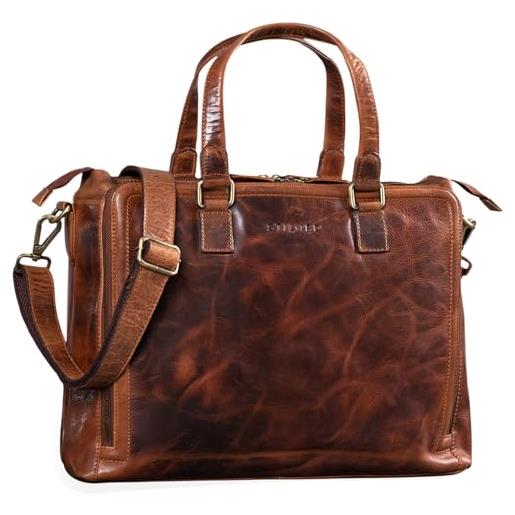 STILORD 'claire' borsa da lavoro donna in pelle ventiquattrore elegante vintage porta pc da 15 pollici cartella a4 ufficio, colore: kara - cognac