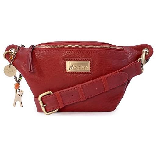 Catwalk collection handbags - vera pelle - marsupio da donna/borsello da cintura/moda - ariana - rosso bb