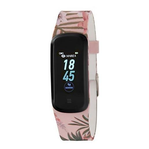 Marea orologio smartwatch con cinturino in caucciù floreale rosa + omaggio 2° cinturino in caucciù nero marea