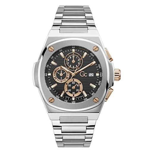 Gc watches coussin shape orologio uomo analogico al quarzo con cinturino in acciaio inox y99001g2mf