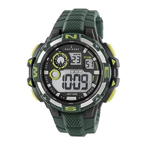 Navigare Watches orologio navigare action, digitale, subacqueo, sportivo da uomo, na202 (verde militare)