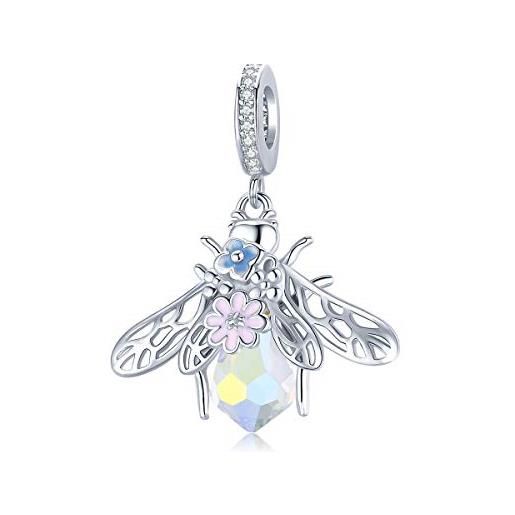 luvhaha colorful api charms con fiore sterling silver charms fit pandora braccialetto pendente collane gioielli regali per le donne