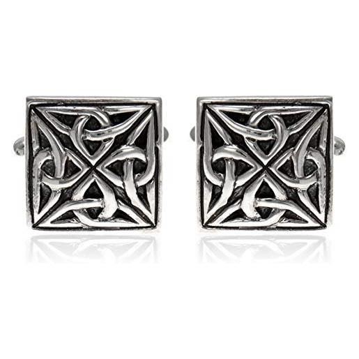 Gemelli per camicia celtici triniti argento sterling con scatola regalo
