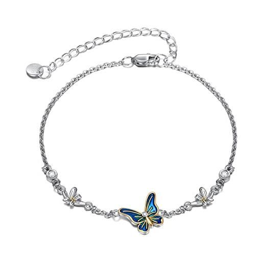 YAFEINI butterfly cavigliera per le donne ragazze sterling argento butterfly daisy cavigliera braccialetto catena gioielli regali