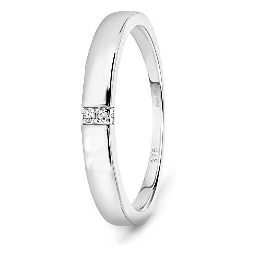 Miore anello di fidanzamento da donna in oro bianco 9 carati con diamanti naturali da 0,02 carati (16)