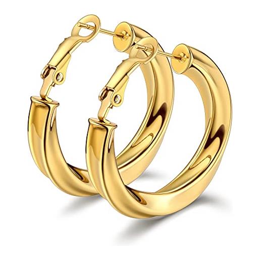 Bestyle orecchini cerchio grandi, orecchini donna cerchio intrecciato oro 60mm, orecchini cerchio donna confezione regalo - Bestyle