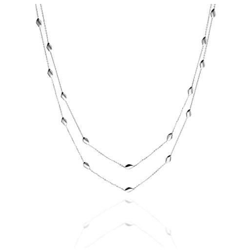 QUADRI - collana multifilo donna argento 925 - lunghezza 51 cm con estensione di 5 cm - idea regalo - certificato made in italy