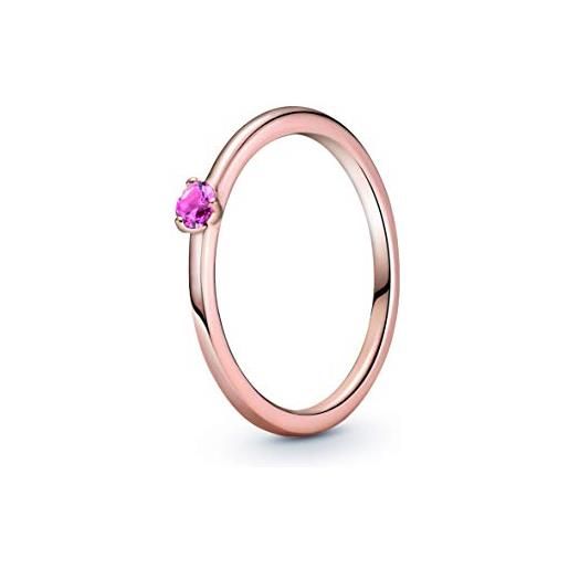 Pandora anello da donna solitario rosa 189259c03, cristallo, cristallo