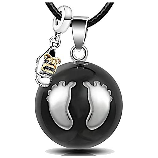 ICOOM bola da gravidanza con cordoncino e ciondolo a forma di campanellino, gioiello musicale, campanellino per gravidanza, regalo per maternità