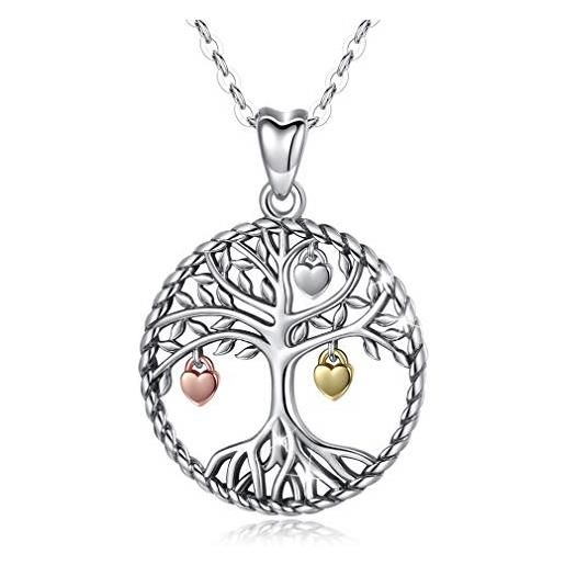 Eusense ciondolo albero della vita collane gioielleria albero della vita donna in argento sterling 925