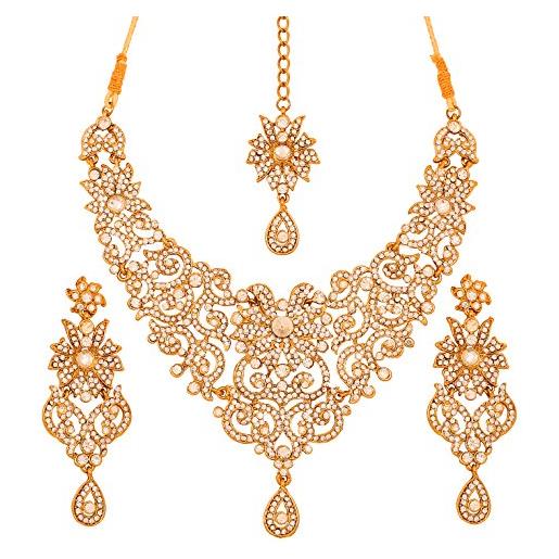 Touchstone insieme reale della collana dei gioielli del grande progettista nuziale di intaglio a filigrana bianco rinvigorente di aspetto reale tradizionale per donna oro