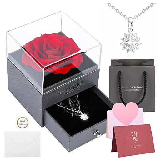 TAIYOU vera rosa eterna con collana diamanti argento sterling 925 regalo di gioielli per san valentino festa della mamma natale compleanno