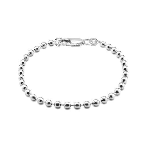 LeCalla Links gioielli in argento sterling 4 mm bracciale a catena per adolescenti e donne (16,5, 7, 7,5, 8 pollici), 6.5 inches, argento, non noto