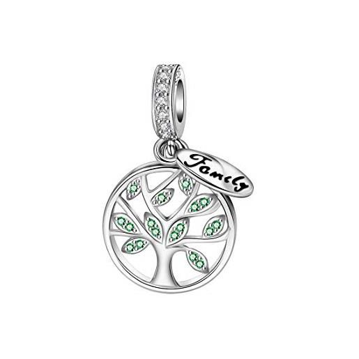 Dalaran - charm in argento sterling 925, per braccialetto con albero genealogico, idea regalo e argento, colore: albero genealogico della vita, cod. 2053bbllyb297q162v