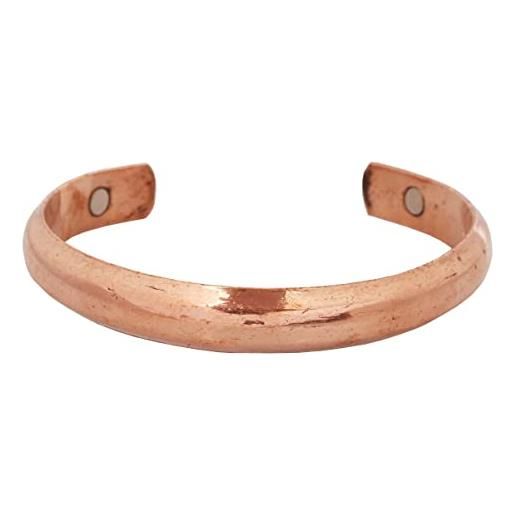Touchstone copper healing bracelet tibetan style. Hand forged with solid and high gauge pure copper. Elegant minimalistic design. 