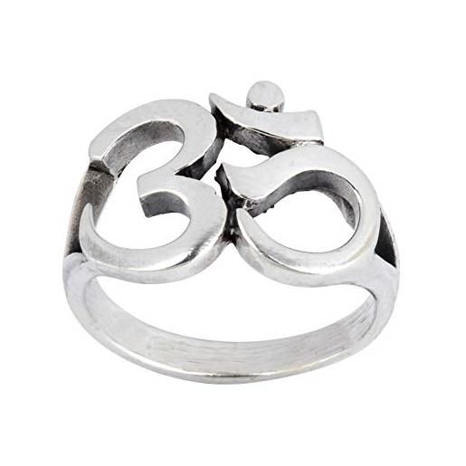 Silverly anello argento. 925 lucido spesso om aum ohm simbolo indiano