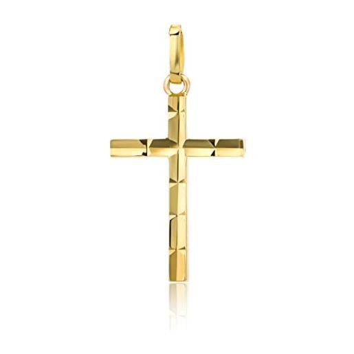 Orovi - ciondolo a forma di croce in oro giallo 14 carati (585), oro giallo, oro, oro